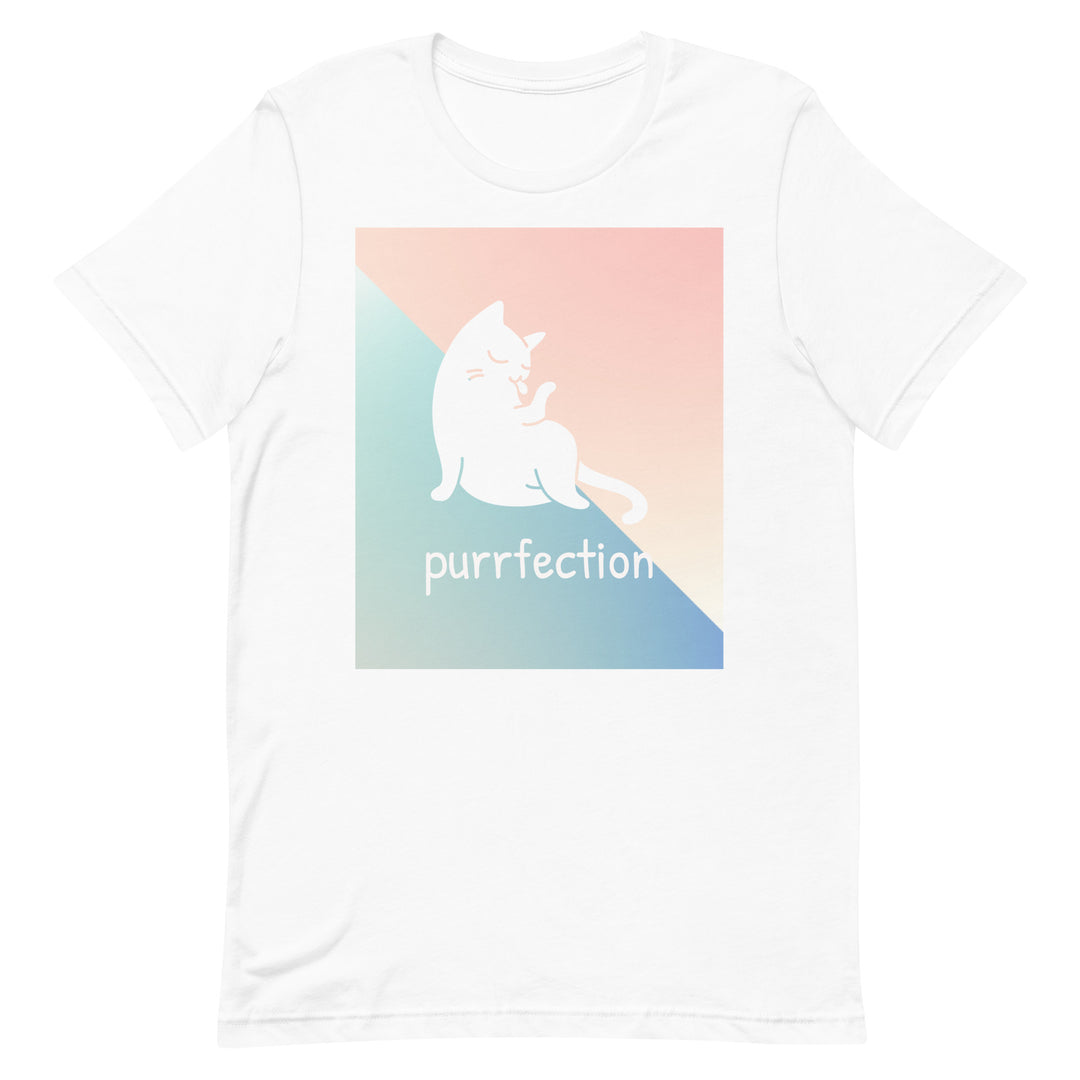 cat shirt purrfection white t-shirt