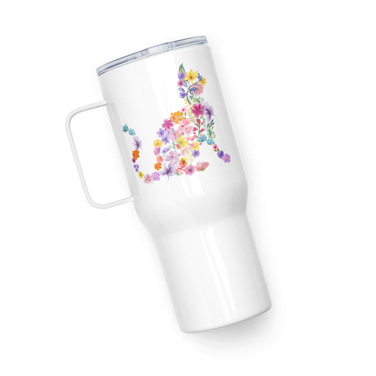 flower cat travel mug