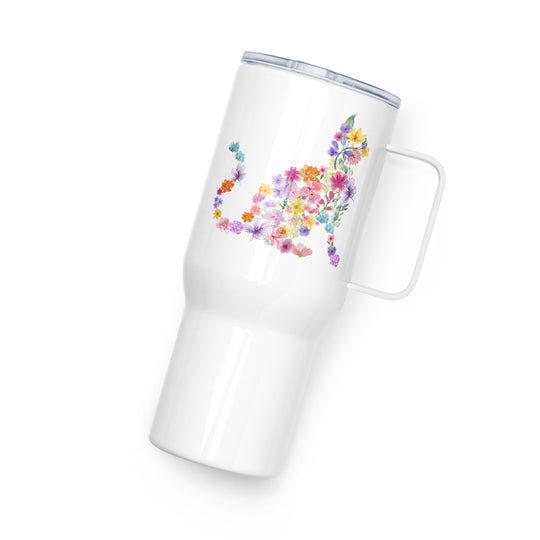 flower cat travel mug