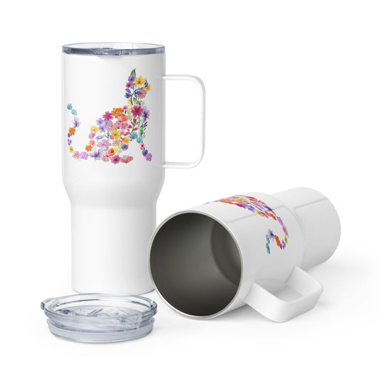 flower cat travel mug