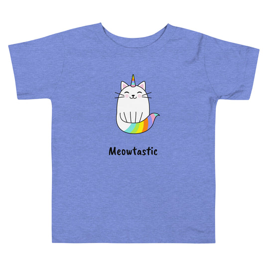 Meowtastic Toddler Cat T-Shirt - Rainbow Unicorn Cat T-Shirt