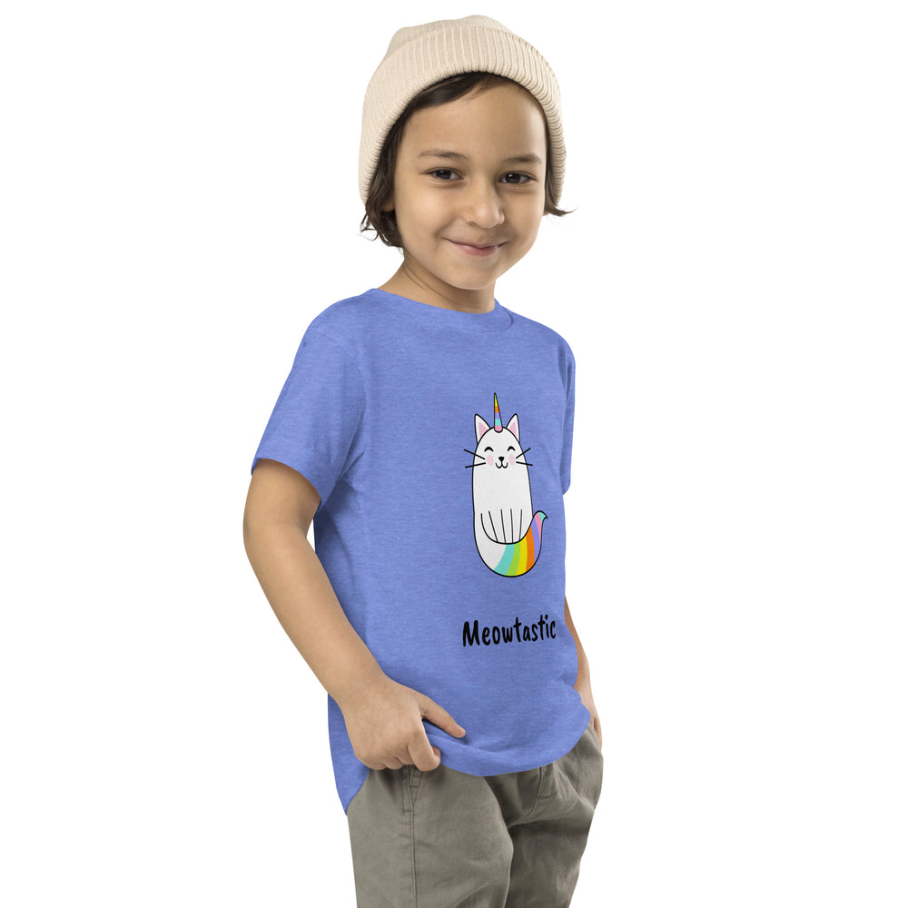 Meowtastic Toddler Cat T-Shirt - Rainbow Unicorn Cat T-Shirt