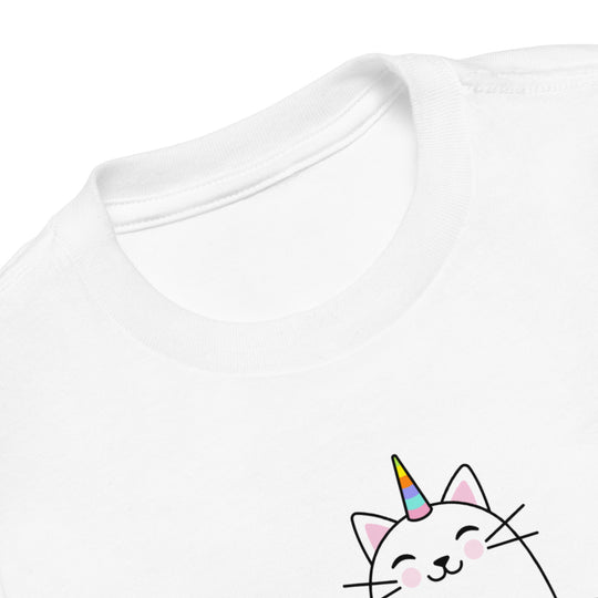 Meowtastic Toddler Cat T-Shirt - Rainbow Unicorn Cat T-Shirt