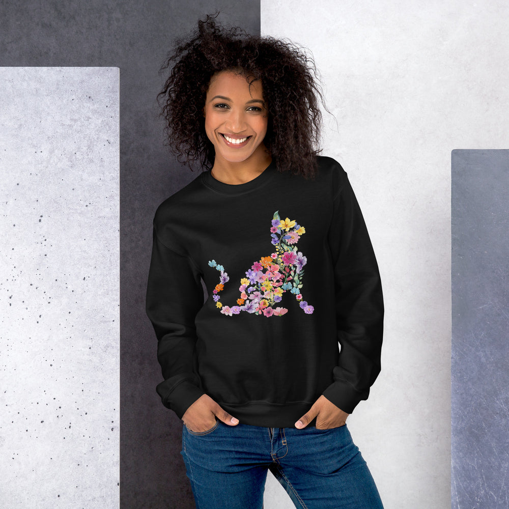 flower cat sweatshirt