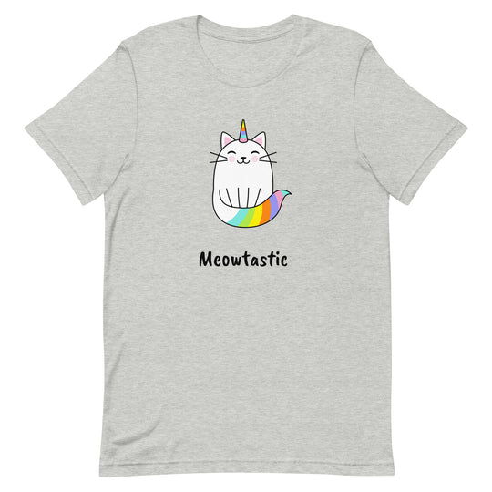 Meowtastic Cat T-Shirt - Rainbow Unicorn Cat Adult Unisex T-Shirt