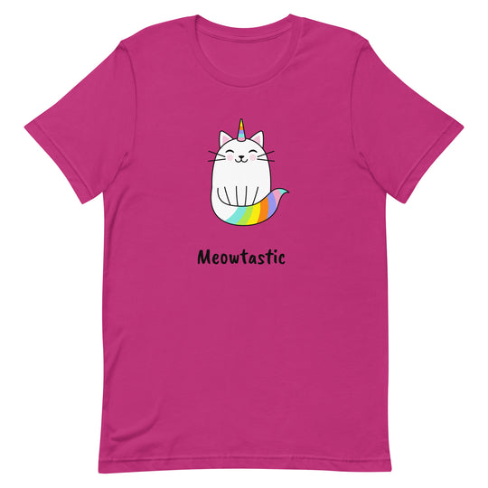 Meowtastic Cat T-Shirt - Rainbow Unicorn Cat Adult Unisex T-Shirt