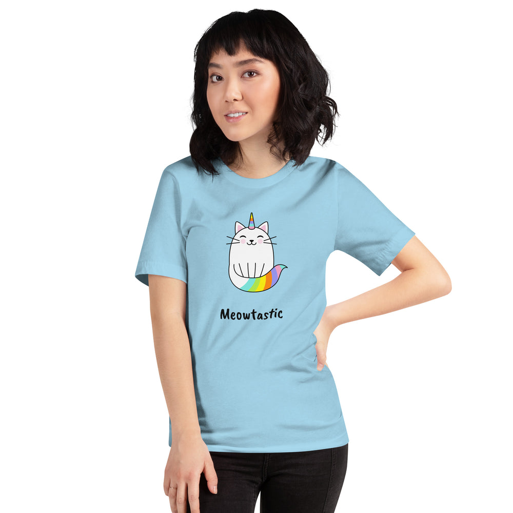 Meowtastic Cat T-Shirt - Rainbow Unicorn Cat Adult Unisex T-Shirt