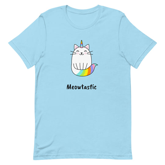Meowtastic Cat T-Shirt - Rainbow Unicorn Cat Adult Unisex T-Shirt