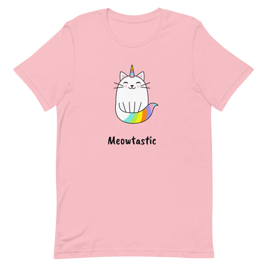 Meowtastic Cat T-Shirt - Rainbow Unicorn Cat Adult Unisex T-Shirt