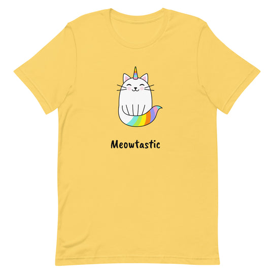 Meowtastic Cat T-Shirt - Rainbow Unicorn Cat Adult Unisex T-Shirt