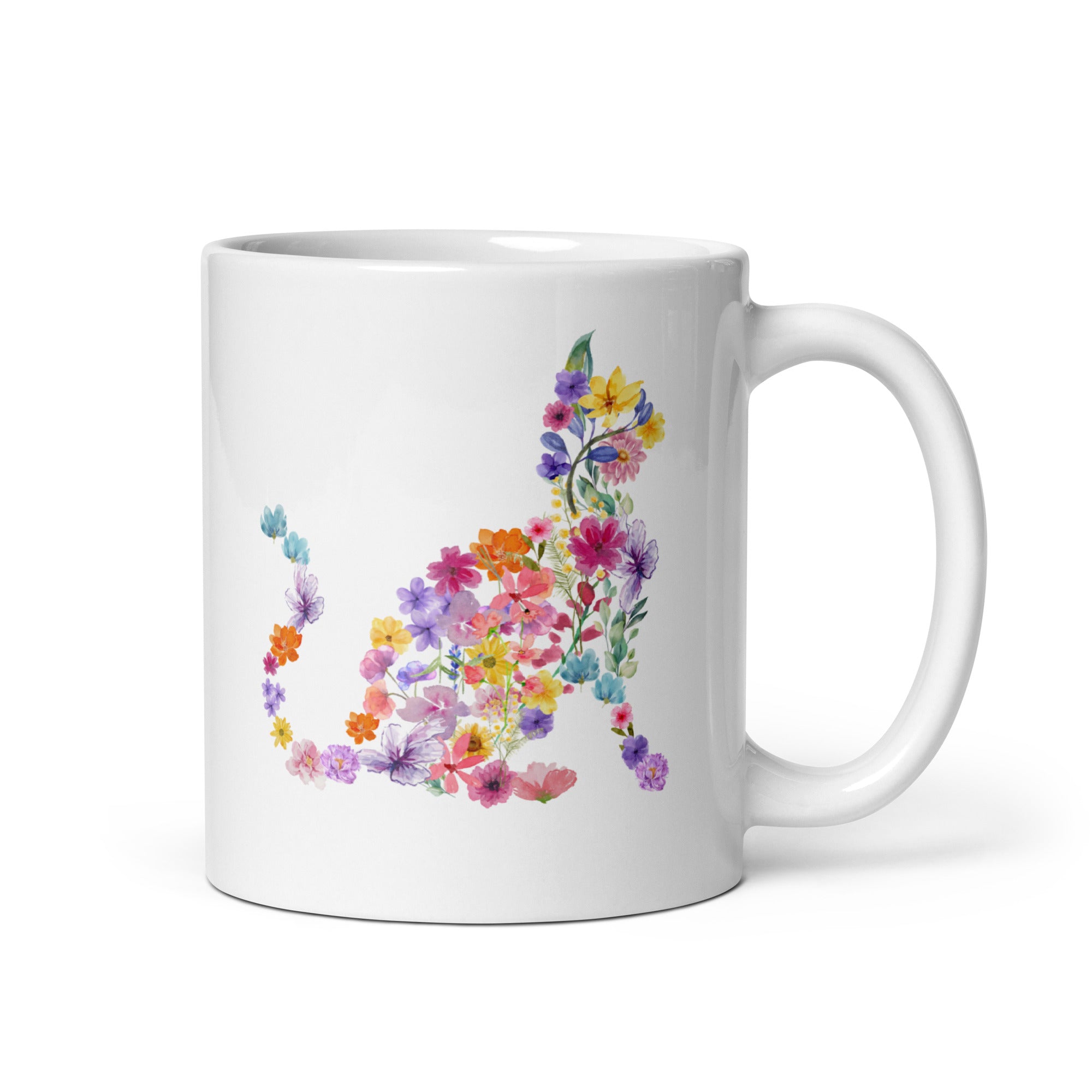 flower cat mug