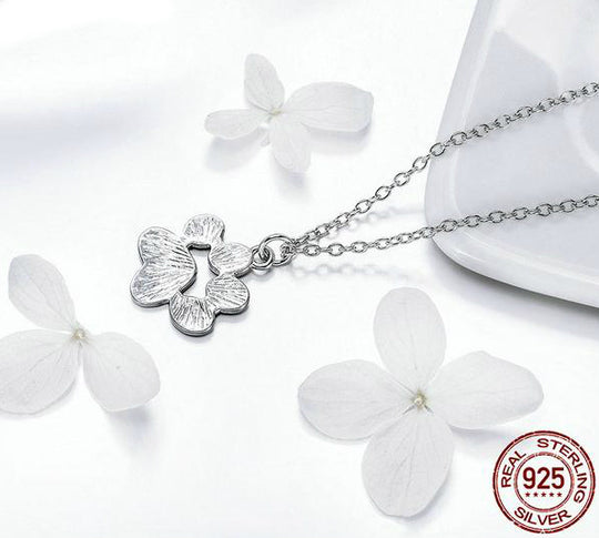 Sterling Silver Cat Paw Print Necklace - Cute Animal Footprint Necklace - Cat Necklace