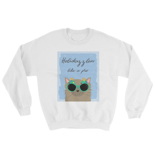 Holidazzlen Like A Pro Christmas Cat Sweatshirt