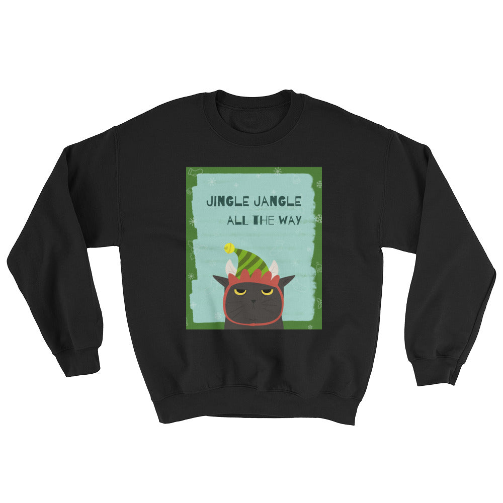 Jingle Jangle All The Way Christmas Cat Unisex Sweatshirt