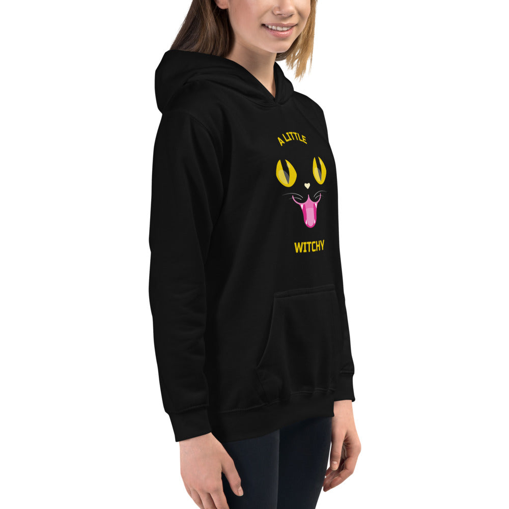 kids black cat hoodie a little wirchy
