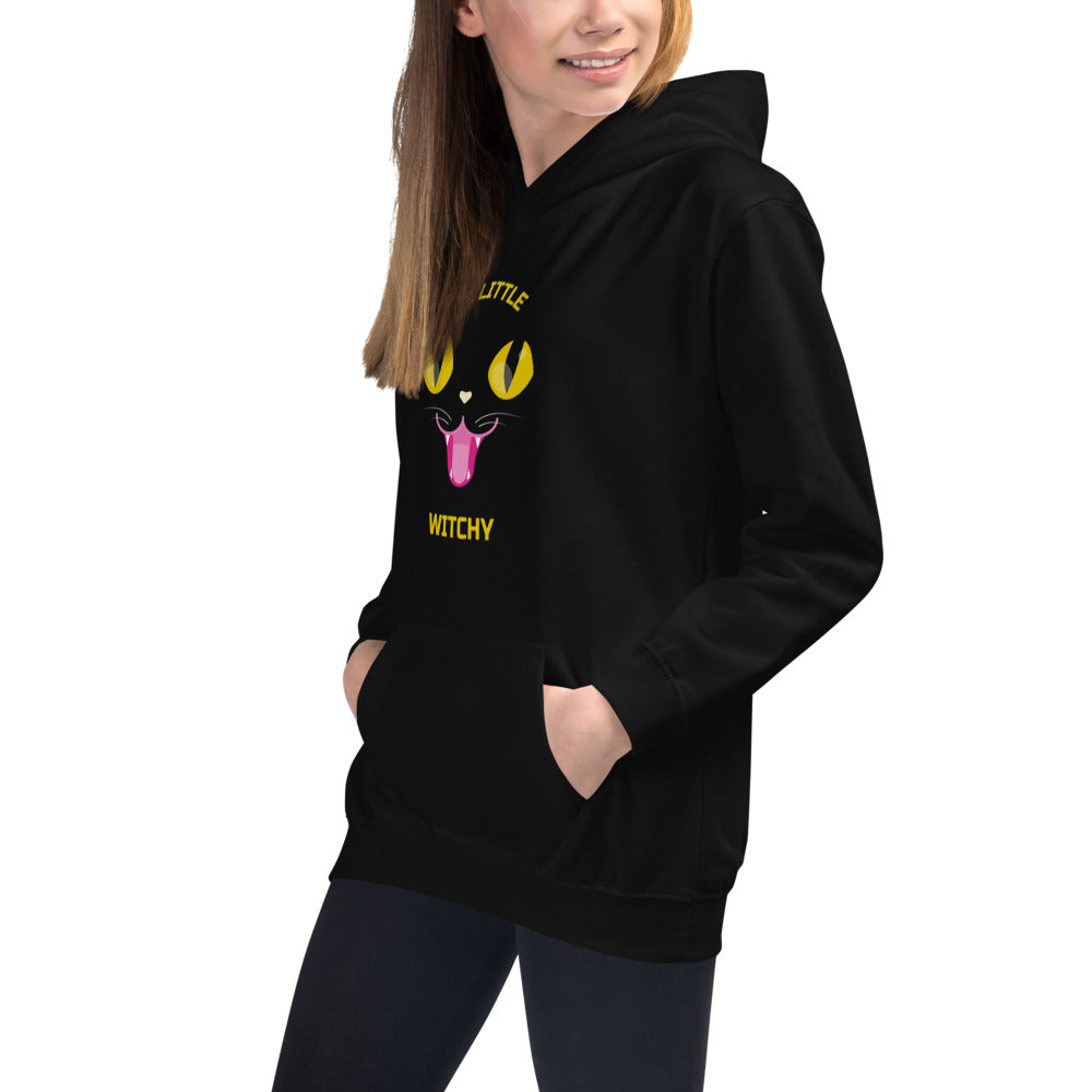 kids black cat hoodie a little wirchy