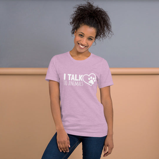 I Talk To Animals - Heart Paw Print - Short-Sleeve Unisex T-Shirt