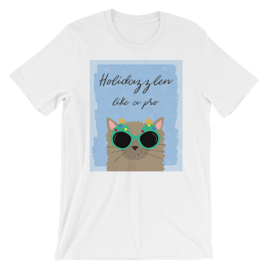 Holidazzlen Like A Pro Cat Christmas Short-Sleeve T-Shirt