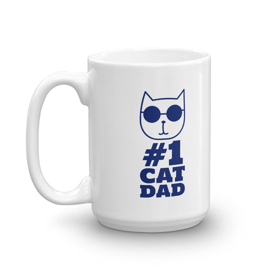 #1 Cat Dad Mug - Printed On Both Sides