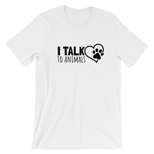 I Talk To Animals - Heart Paw Print - Short-Sleeve Unisex T-Shirt