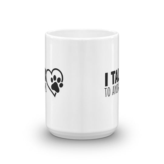 I Talk To Animals Heart Paw Mug - Black Print