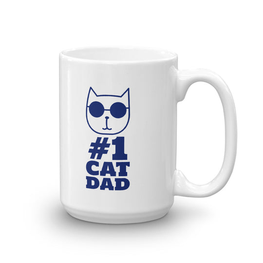 #1 Cat Dad Mug - Printed On Both Sides