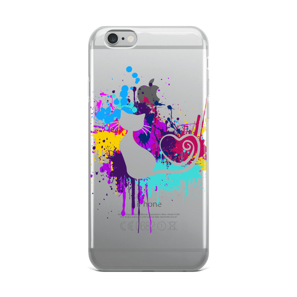 Artsy Cat - Paint Splotch - Heart Tail - Cat iPhone Case Cats Up Shop Artsy Cat - Paint Splotch - Heart Tail - Cat iPhone Case Cats Up Shop