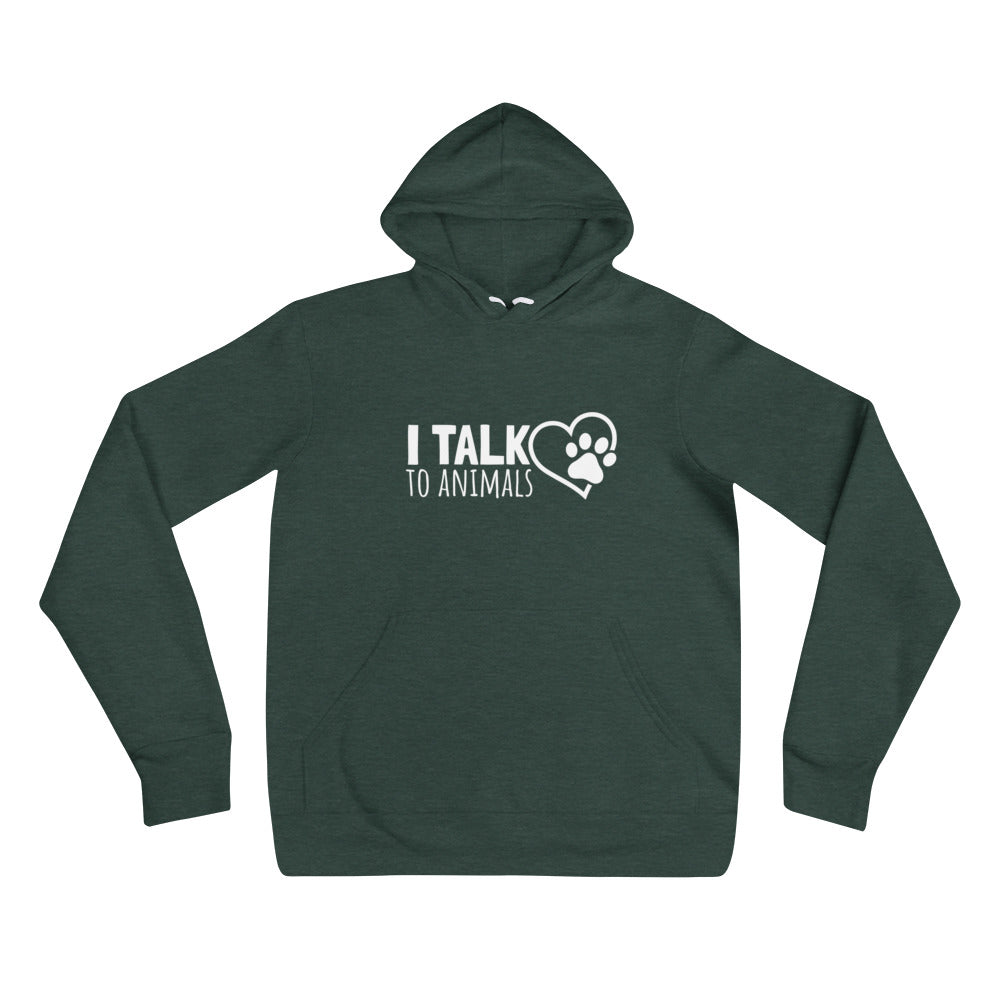 I Talk To Animals - Heart With Paw Print - Unisex Hoodie