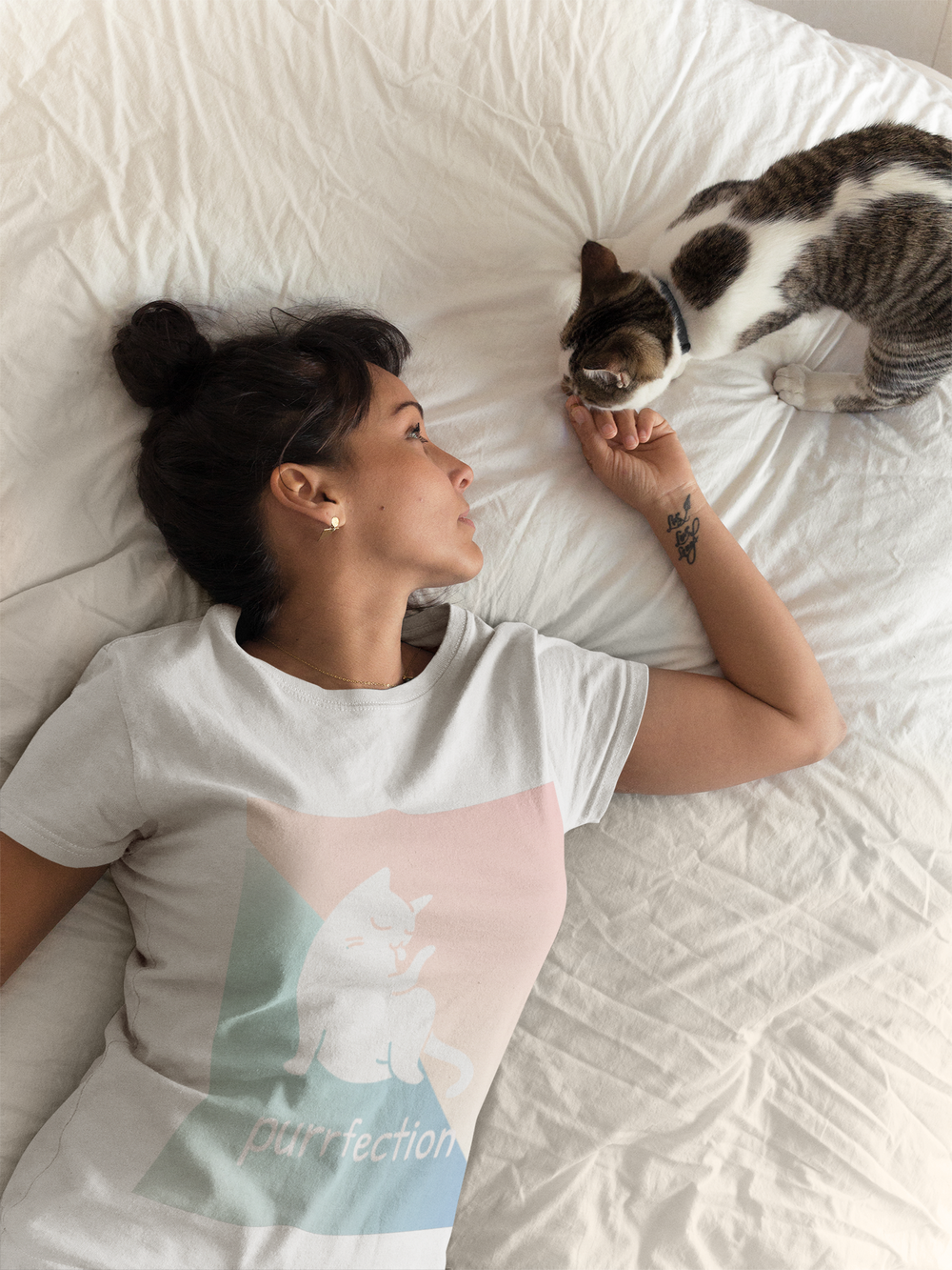 cat shirt purrfection white t-shirt