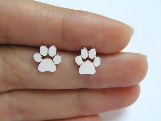 Cute Paw Print Stud Earrings For Cat People