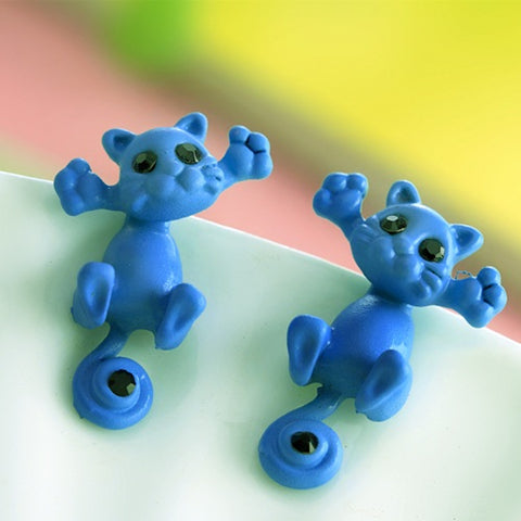Kitten Up Cute Cat Stud Earrings - Choose Color