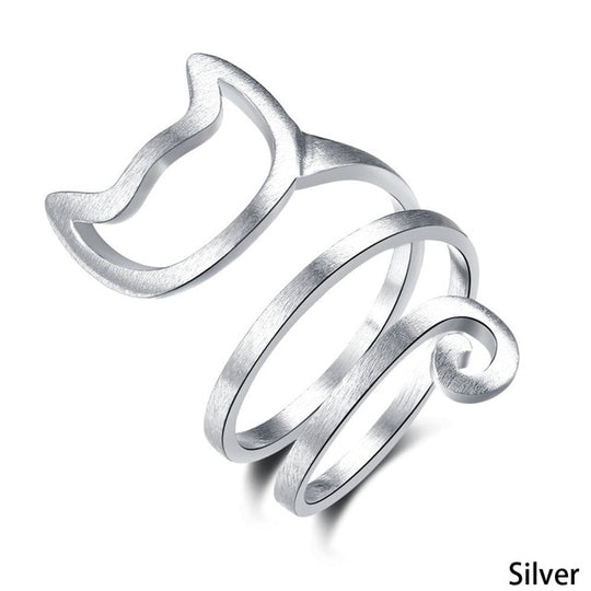 Cat Wrap Ring - Adjustable Ring - Cat Ring