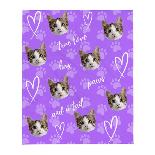 Custom cat blanket with your cat's face