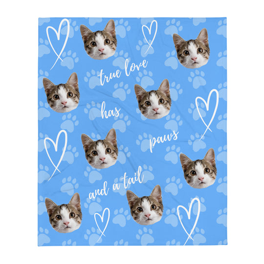 Custom cat blanket with your cat's face