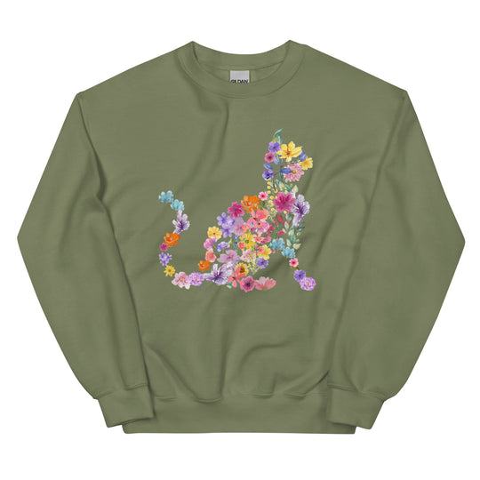 flower cat sweatshirt