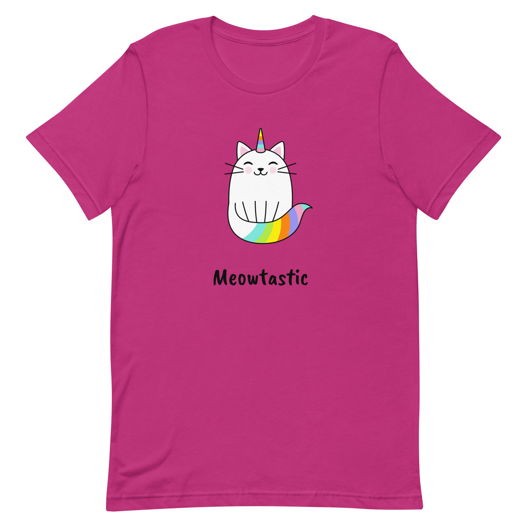 Meowtastic Cat T-Shirt - Rainbow Unicorn Cat Adult Unisex T-Shirt