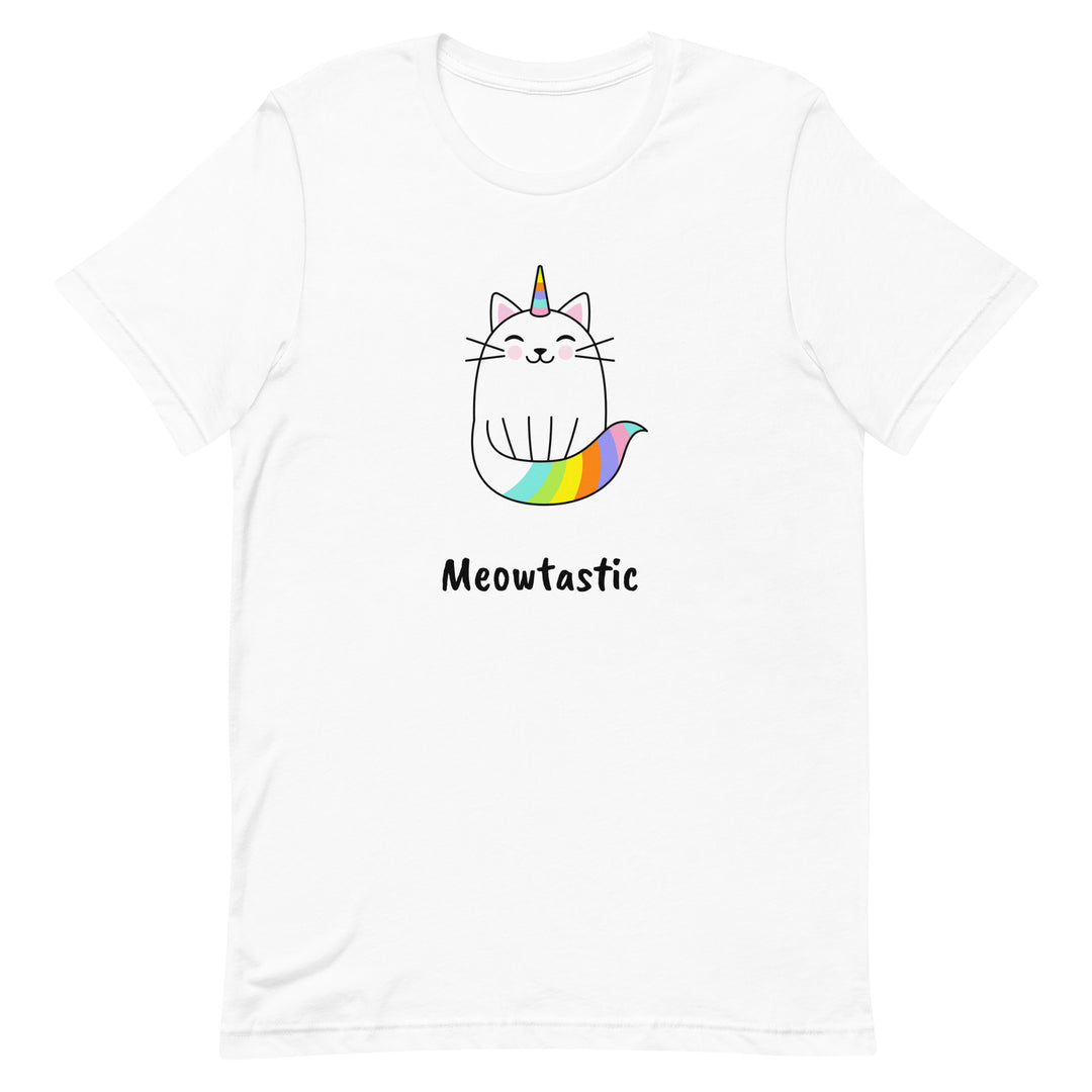 Meowtastic Cat T-Shirt - Rainbow Unicorn Cat Adult Unisex T-Shirt