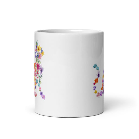 flower cat mug