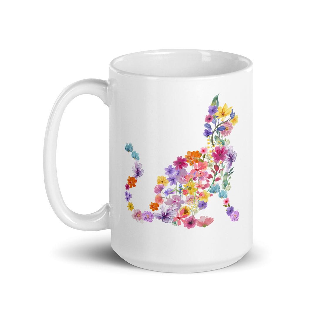 flower cat mug