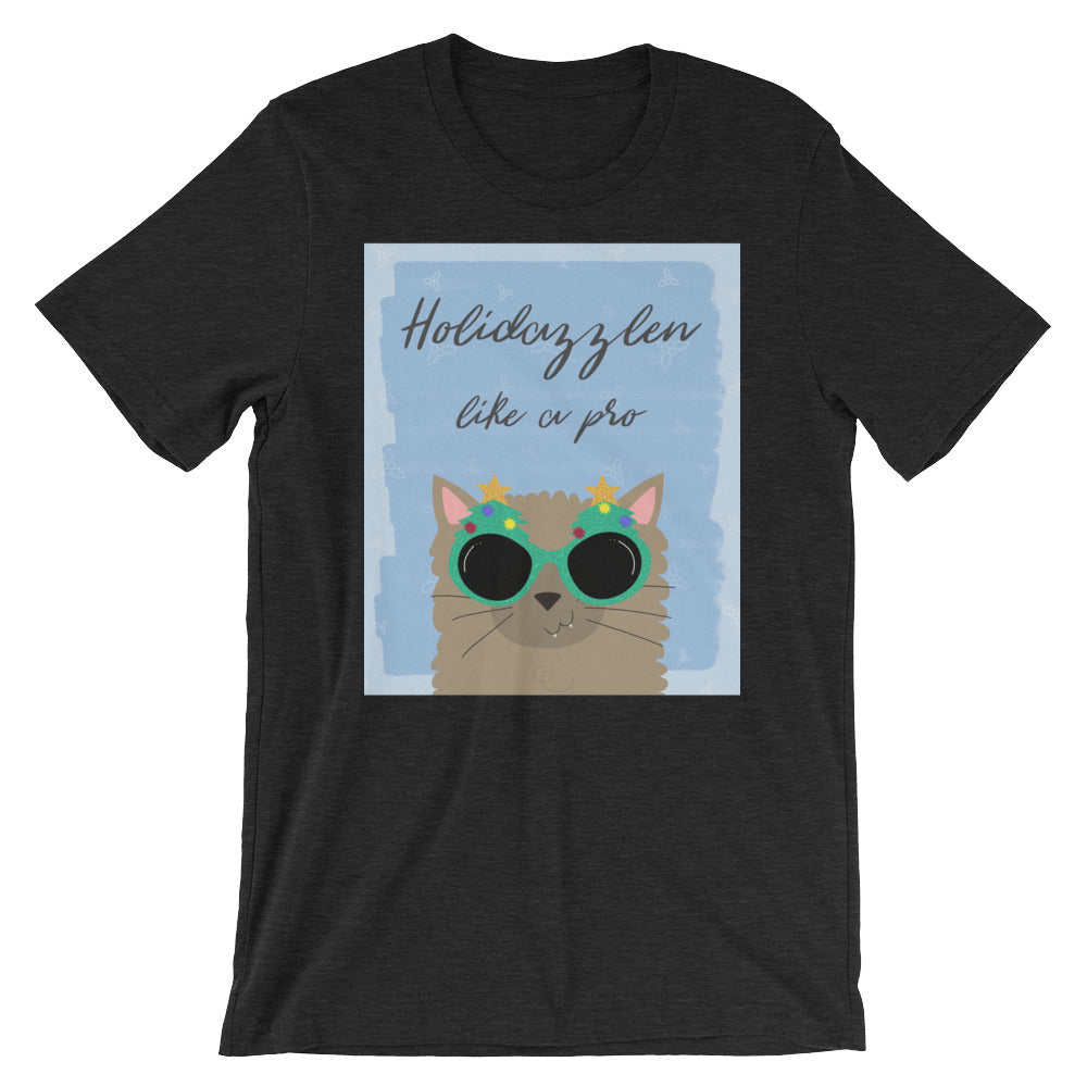 Holidazzlen Like A Pro Cat Christmas Short-Sleeve T-Shirt