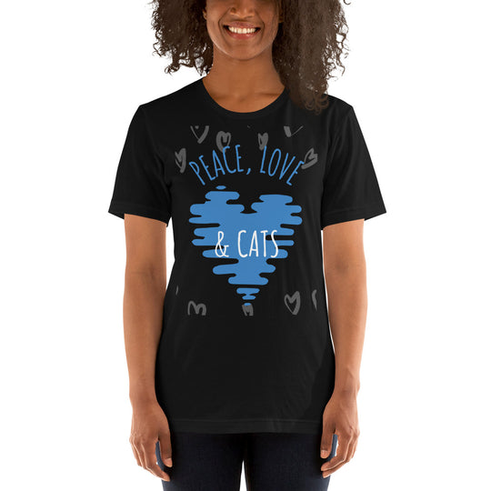 Peace Love and Cats Short-Sleeve Unisex T-Shirt