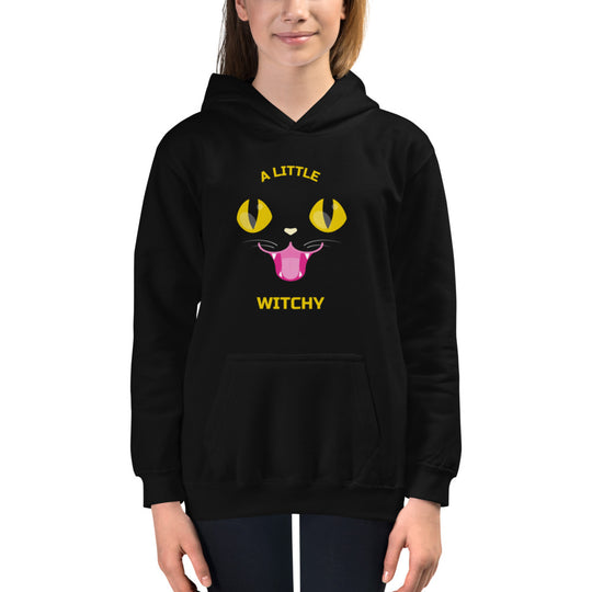 kids black cat hoodie a little wirchy