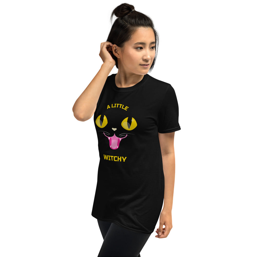 A Little Witchy Black Cat Short-Sleeve Unisex T-Shirt
