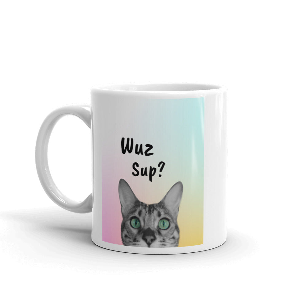 Wuz Up Funny Cat Mug - Printed on Both Sides