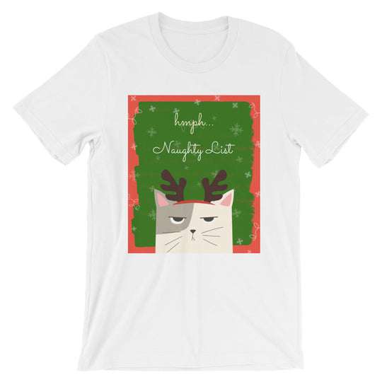 Hmph Naughty List Cat Short-Sleeve Unisex T-Shirt