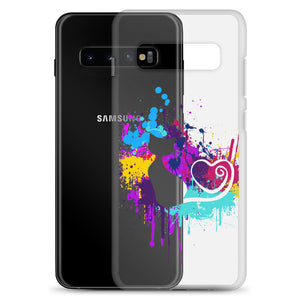 Artsy Cat - Paint Splotch - Heart Tail - Cat Samsung Phone Case