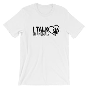 I Talk To Animals - Heart Paw Print - Short-Sleeve Unisex T-Shirt