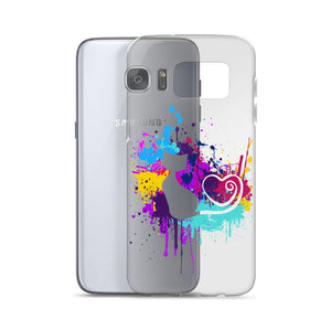 Artsy Cat - Paint Splotch - Heart Tail - Cat Samsung Phone Case