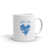 Peace Love & Cats with Blue Heart Cat Mug