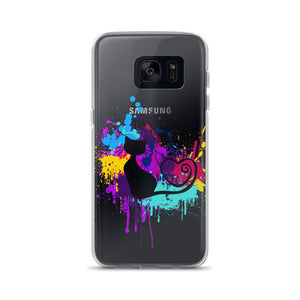 Artsy Cat - Paint Splotch - Heart Tail - Cat Samsung Phone Case